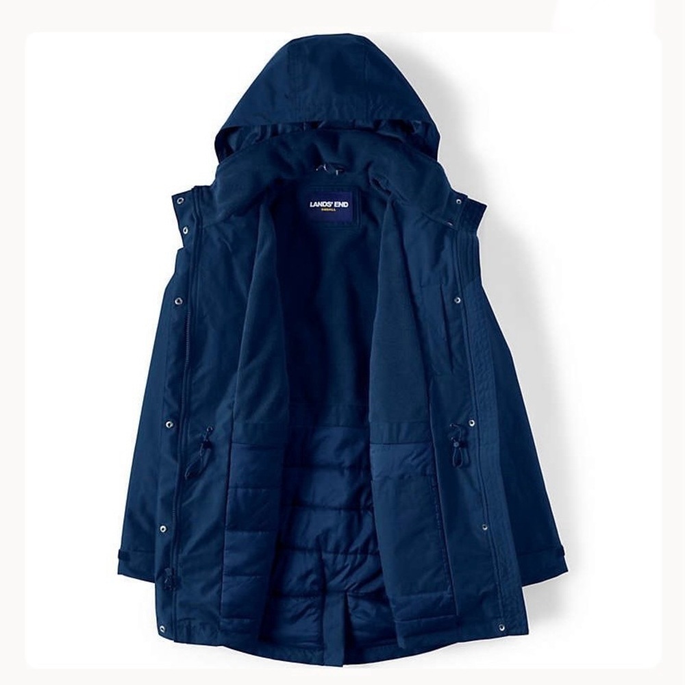 LANDSEND Women’s Squall Waterproof Parka Attached Hood - Picture 3 of 5